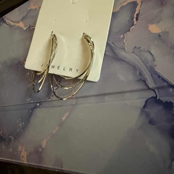 Elegant Silver Hoop‎ Earrings - Picture 5 of 7